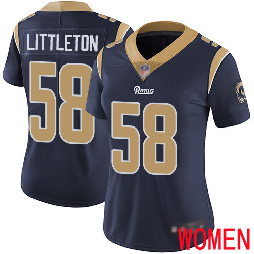 Los Angeles Rams Limited Navy Blue Women Cory Littleton Home Jersey NFL Football 58 Vapor Untouchable